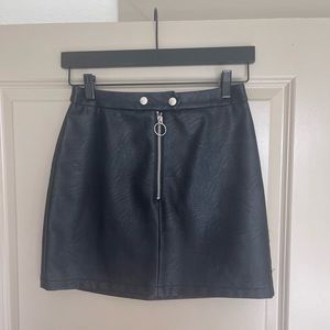 Faux Leather High Waisted Skirt